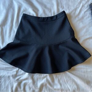 Lush blue and black raised check mini flounce skirt XS